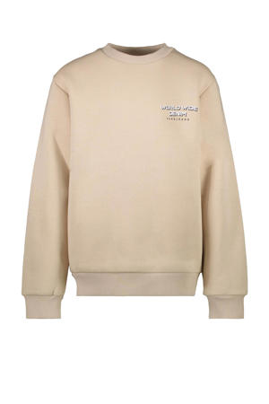sweater GRYNNO met backprint beige