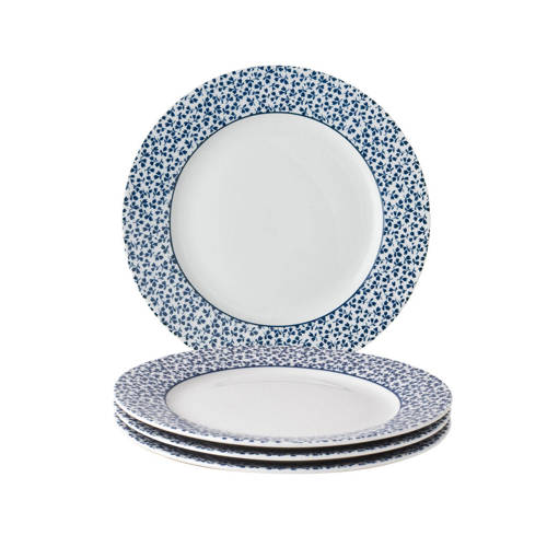Laura Ashley bord Blueprint Collectables (set van 4) 20 cm - Blauw - Wit