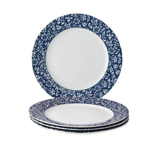 Laura Ashley Giftset dinerbord (set van 4) - Blauw - Wit