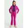 WE Fashion fluwelen flared broek roze
