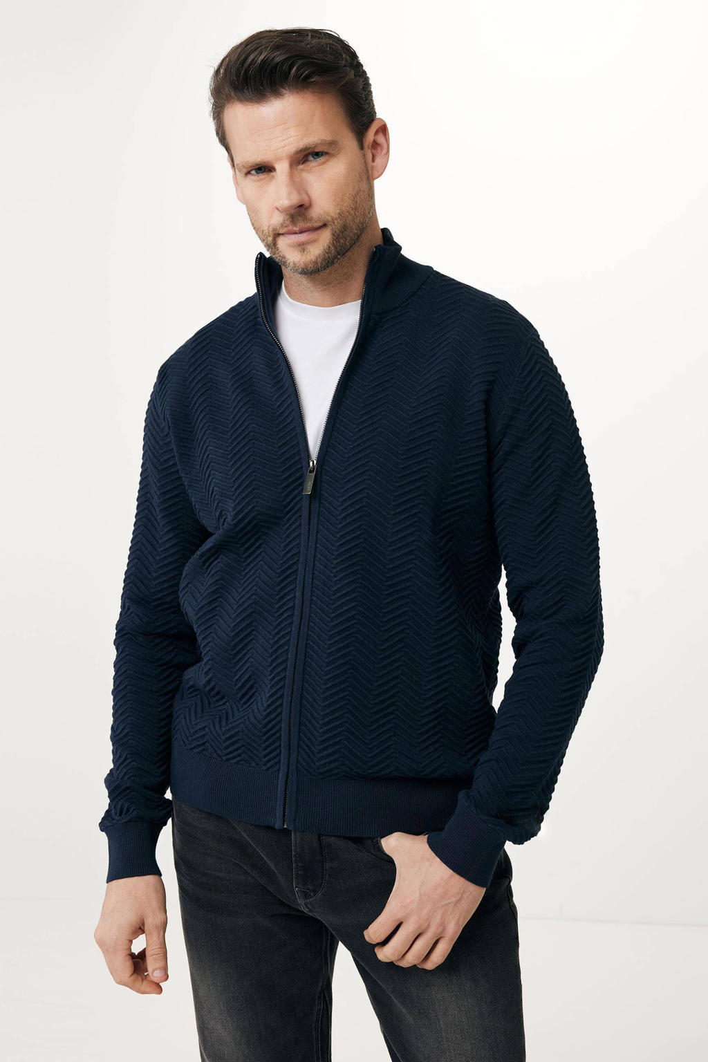 Heren kabel vest | Gebreid cardigan met knopen en teddy voering