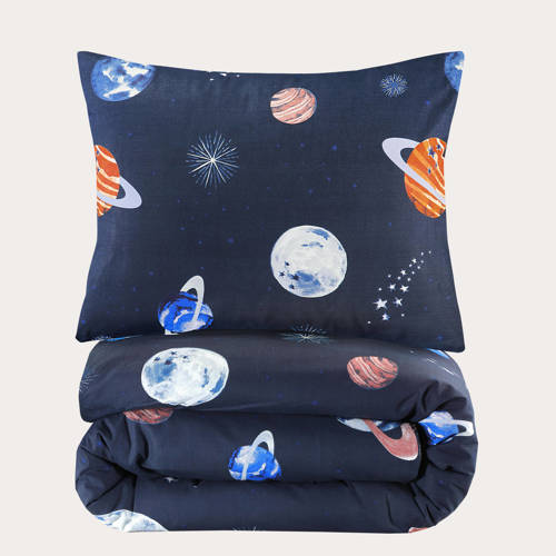 NOUS Kids katoenen dekbedovertrek kinderbed (120x150 cm) - Donkerblauw