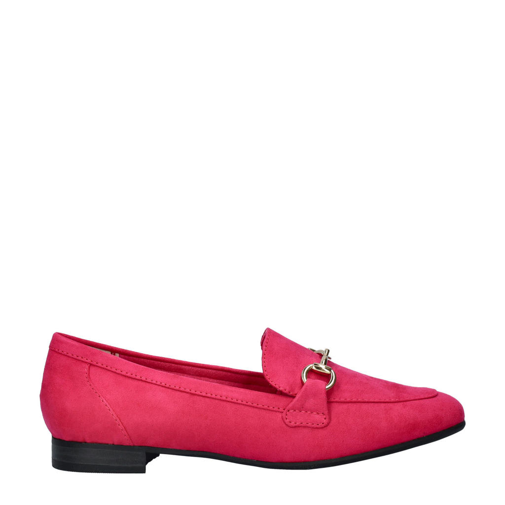 Fuchsia dames Marco Tozzi suède loafers