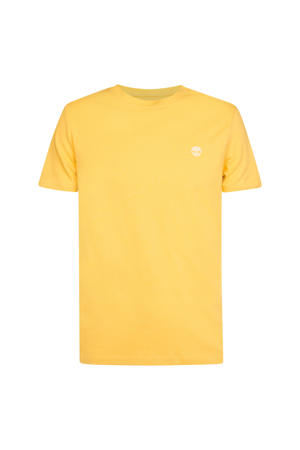 regular fit T-shirt met logo geel