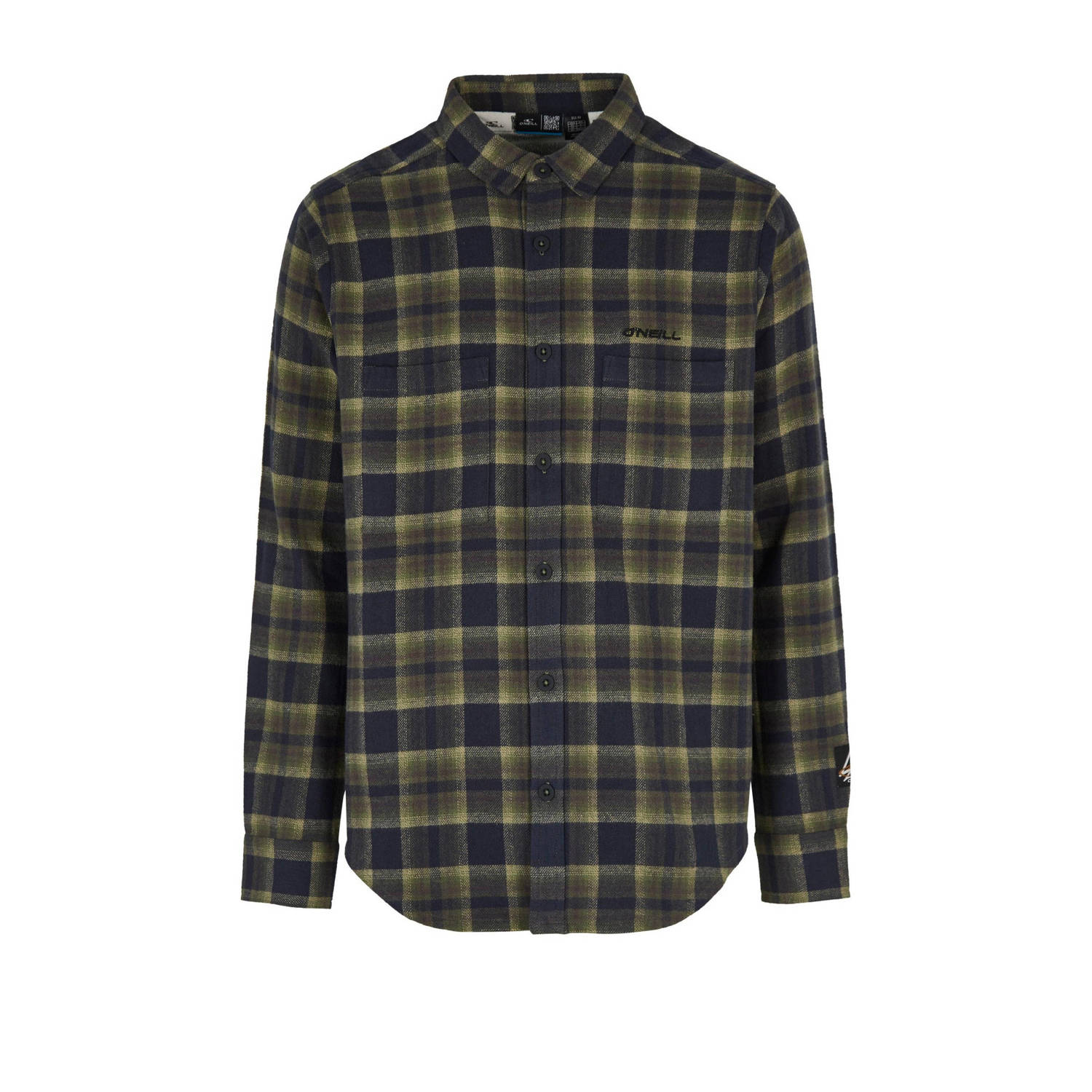 O'Neill geruit flanellen regular fit overshirt green shadow check