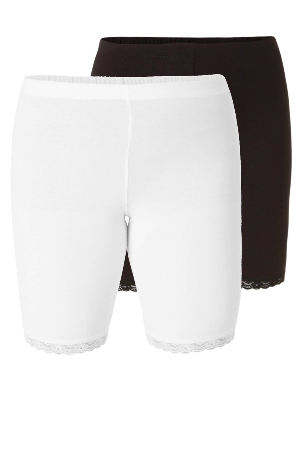 Base Level cycling short Keilani zwart/wit (set van 2)