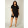 Base Level Curvy bikershort Ava zwart/wit (set van 2)