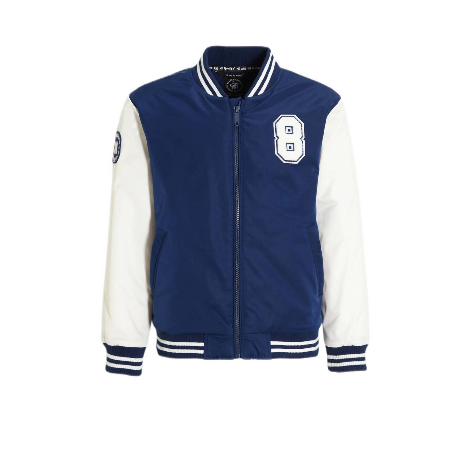 Me & My Monkey baseball jacket Paul navy Jas Blauw Jongens Polyester Ronde hals 104