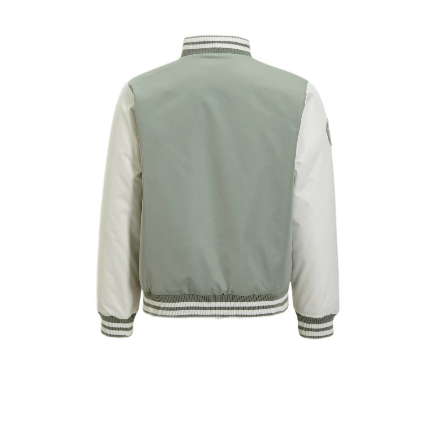 Me & My Monkey baseball jacket Parel met logo lichtgroen