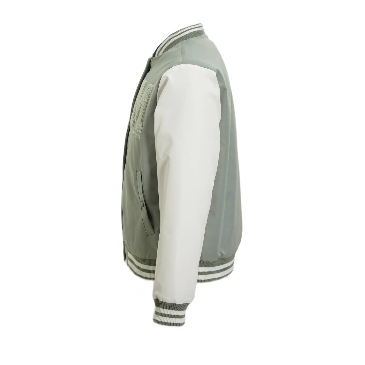 Me & My Monkey baseball jacket Parel met logo lichtgroen