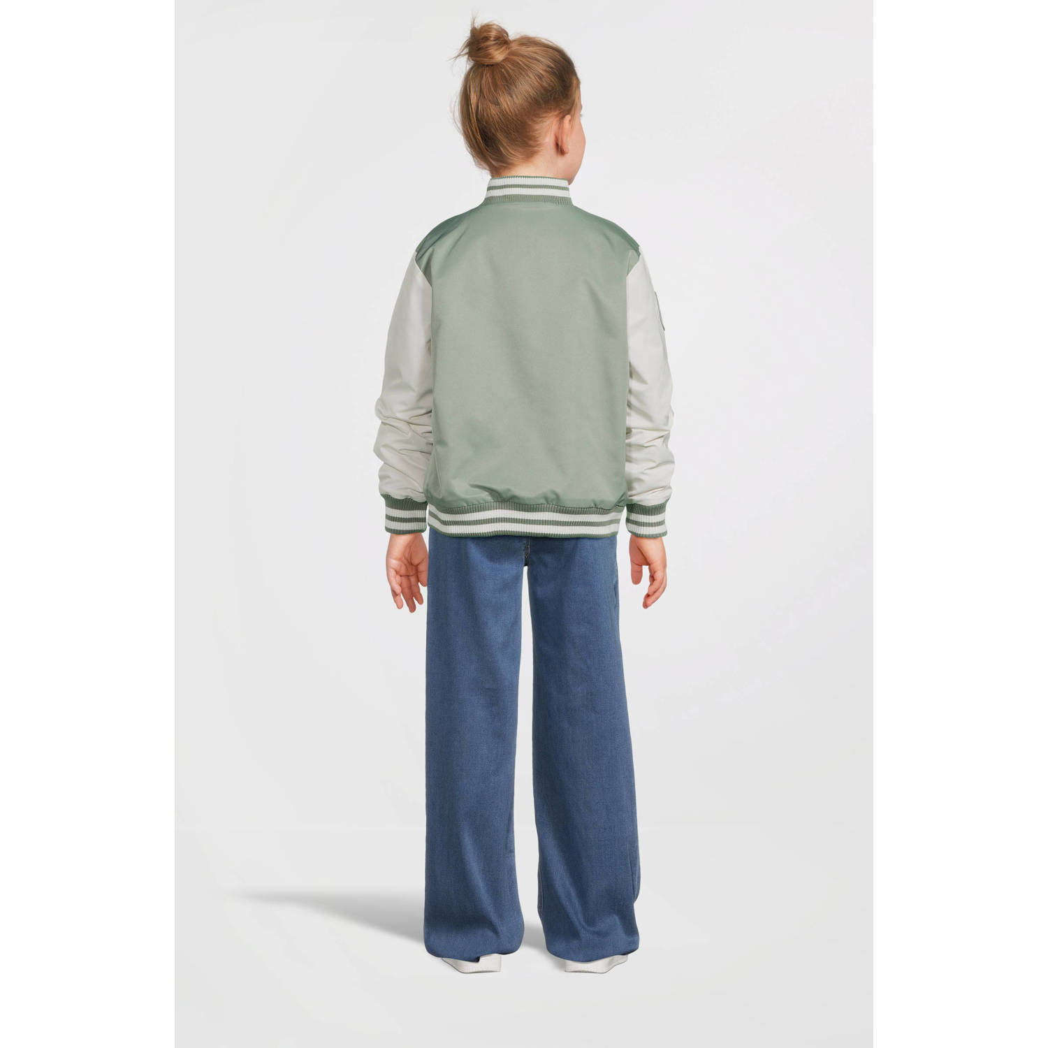 Me & My Monkey baseball jacket Parel met logo lichtgroen