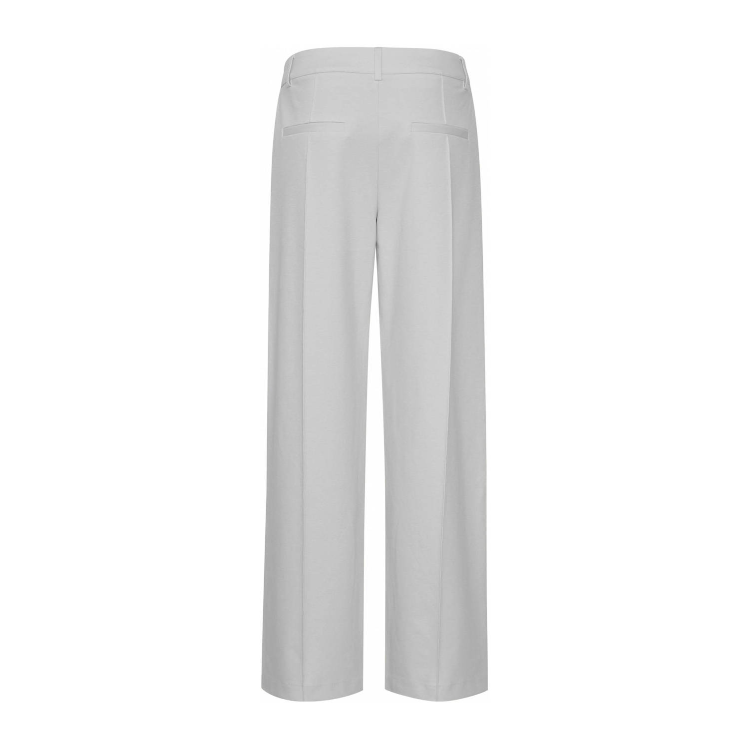 ICHI wide leg pantalon IHKATE van gerecycled polyester wit
