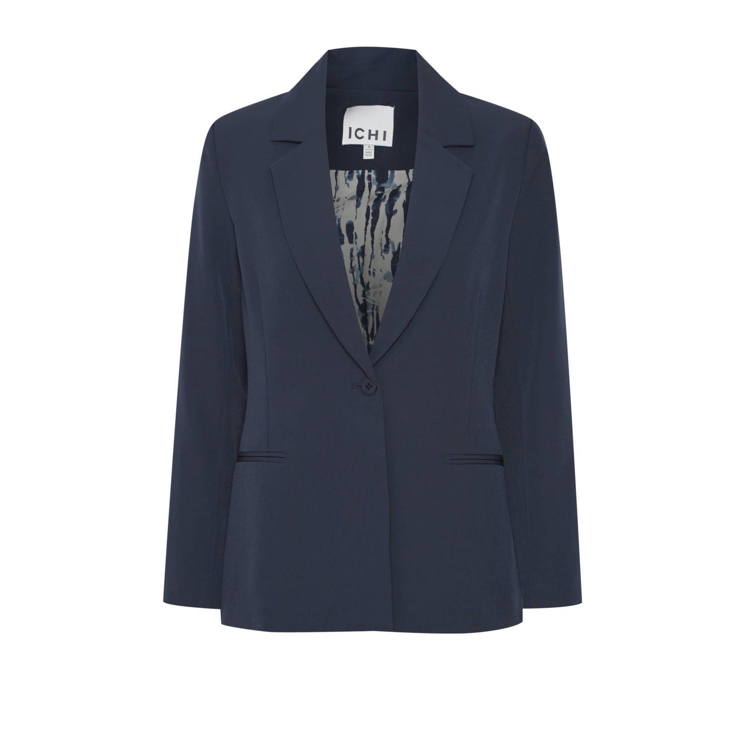 ICHI rechtvallende blazer IHLEXI donkerblauw