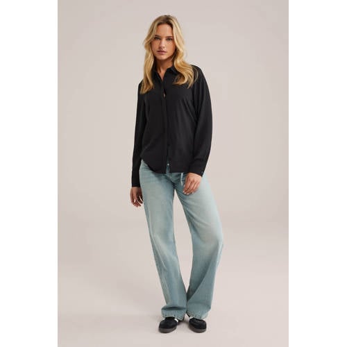 WE Fashion blouse van polyester zwart afbeelding