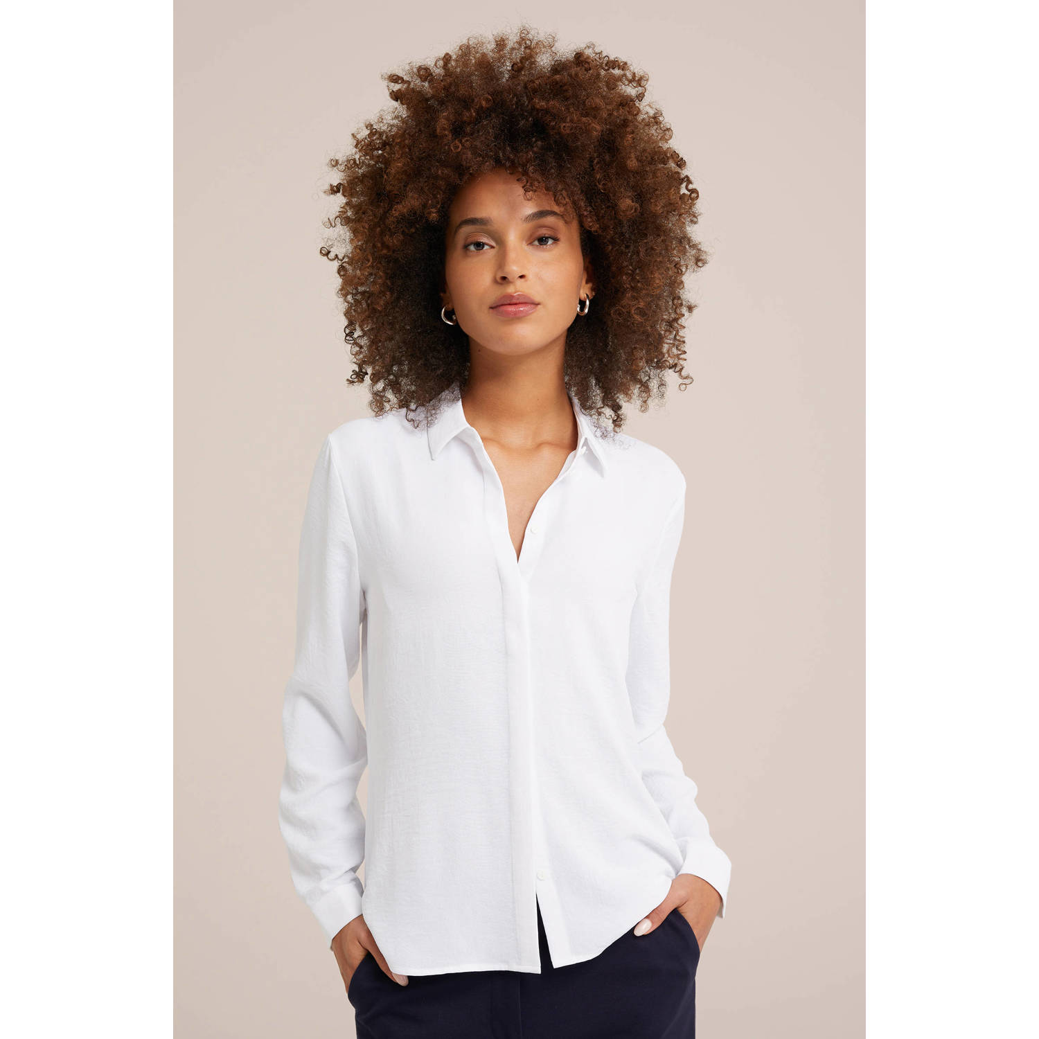 WE Fashion blouse van polyester wit
