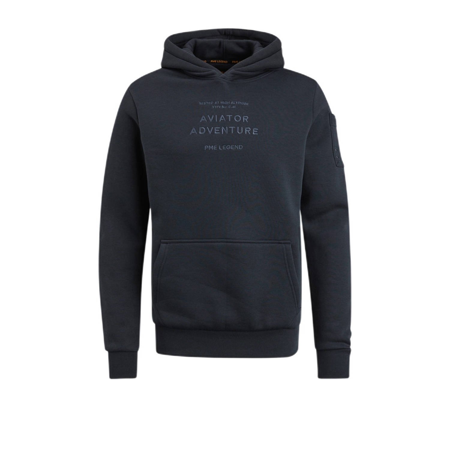 PME Legend Zachte Terry Geborstelde Hoodie Black Heren