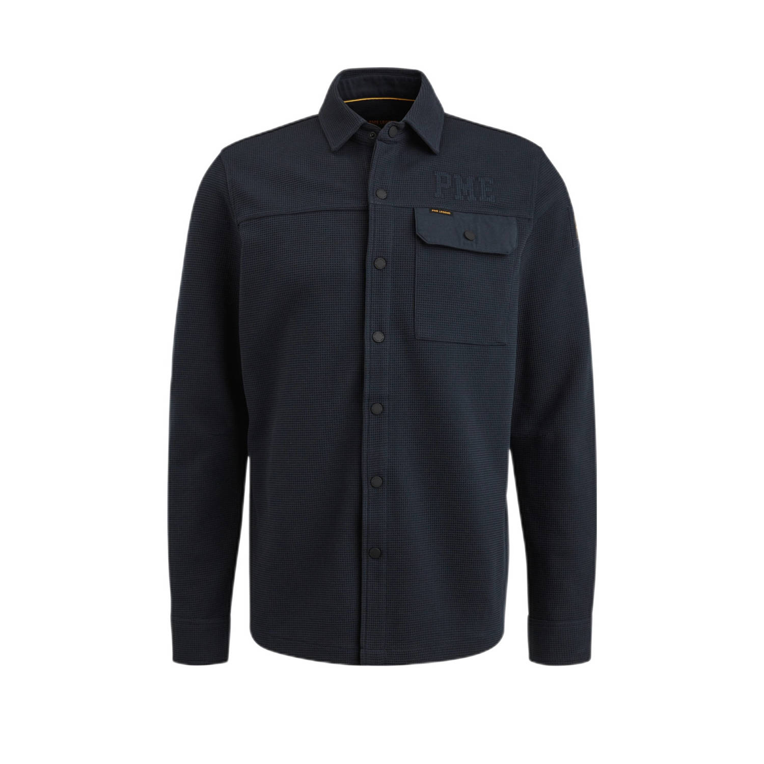 PME Legend regular fit overshirt met logo donkerblauw