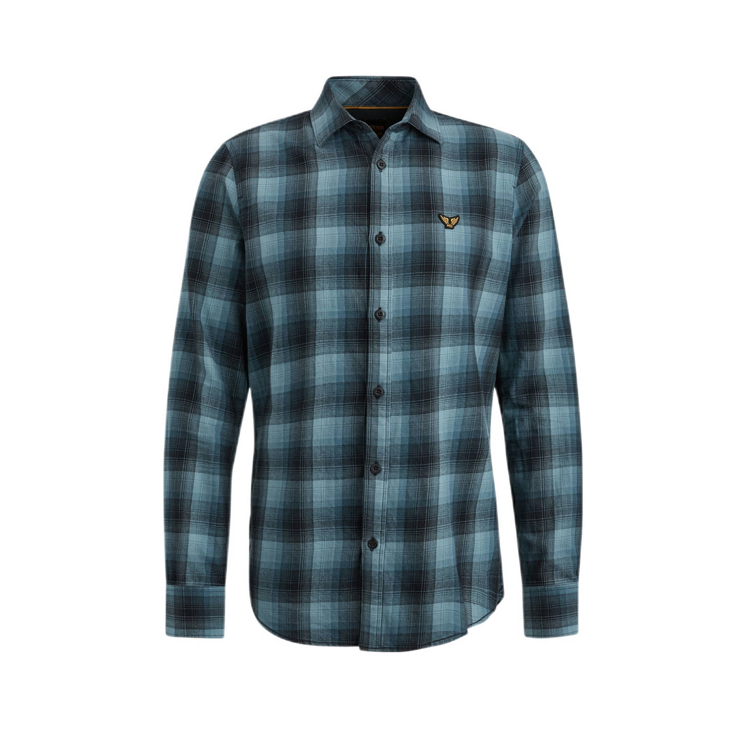 PME LEGEND Heren Overhemden Long Sleeve Shirt Ctn Twill Check Lichtblauw