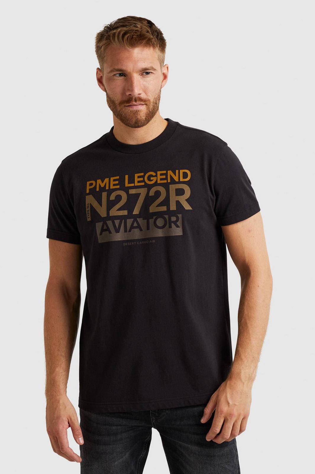 PME Legend regular fit T shirt met printopdruk zwart wehkamp