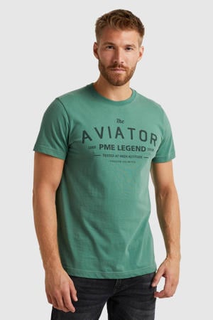 regular fit T-shirt met printopdruk groen
