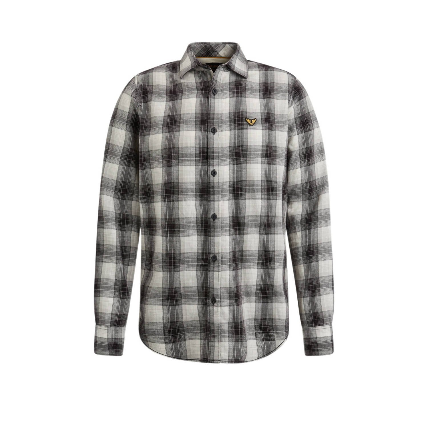 PME LEGEND Heren Overhemden Long Sleeve Shirt Ctn Twill Check Grijs