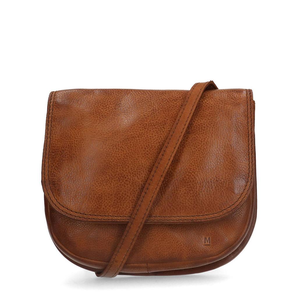 Manfield leren crossbody tas cognac