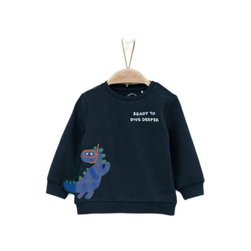 s.Oliver baby longsleeve met printopdruk donkerblauw