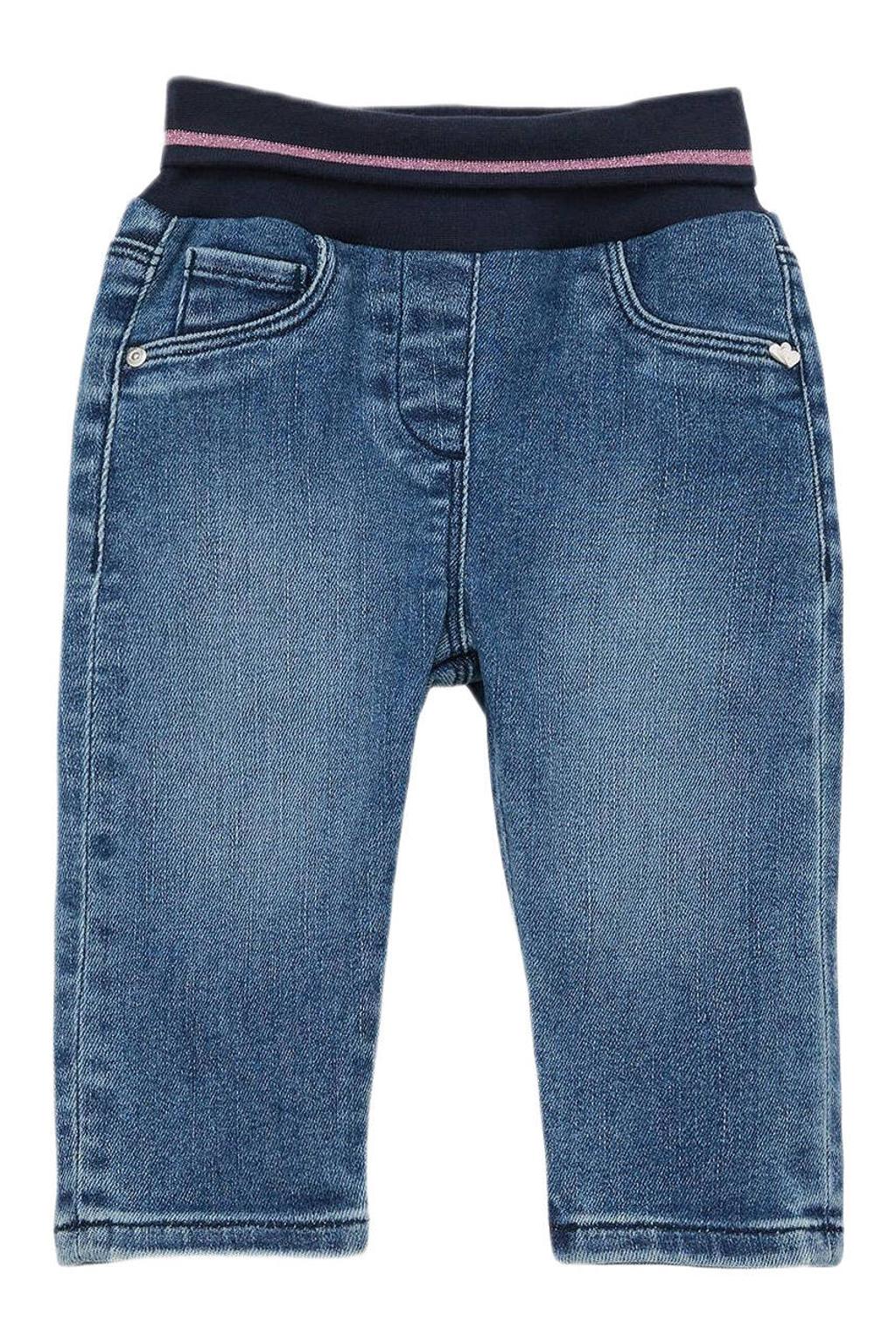 Light blue denim meisjes s.Oliver baby regular fit jeans van stretchdenim met effen
