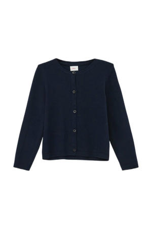 fijngebreid vest donkerblauw