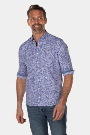 regular fit overhemd Whanganui met all over print light blue