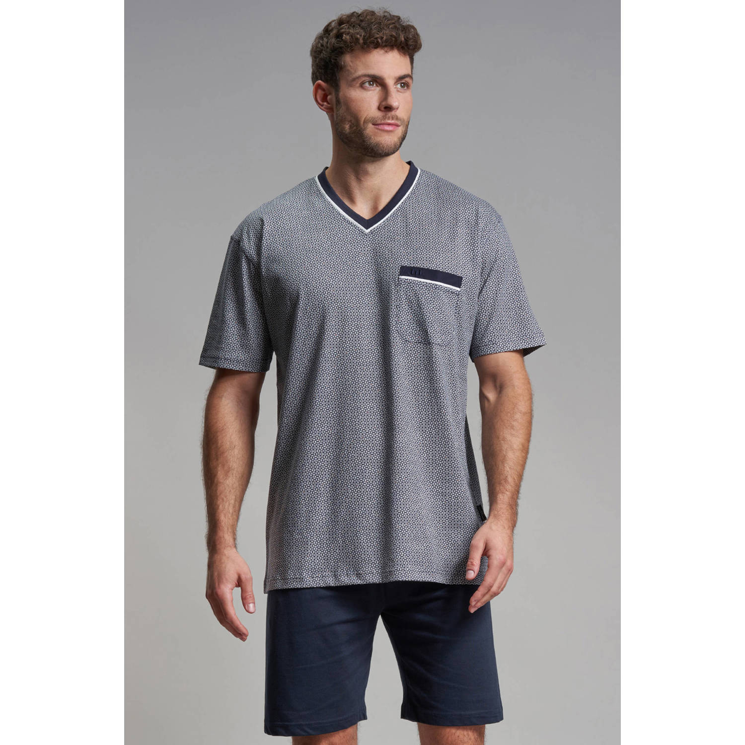 Götzburg shortama donkerblauw wit