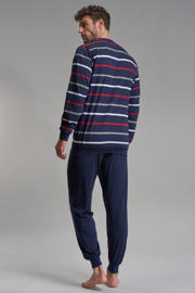 thumbnail: Götzburg pyjama donkerblauw/wit/rood