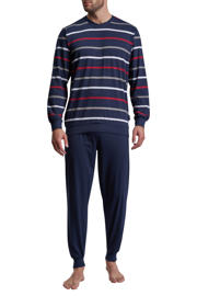 thumbnail: Götzburg pyjama donkerblauw/wit/rood