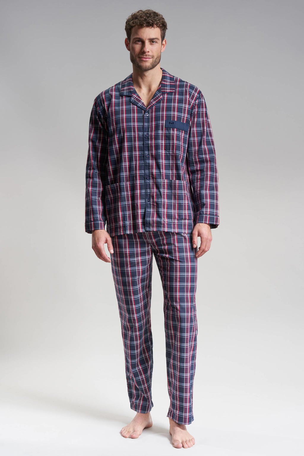 Götzburg pyjama set donkerblauw/wit/rood