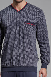 thumbnail: Götzburg pyjama donkerblauw/rood/wit