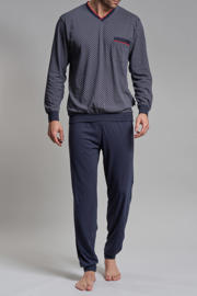 thumbnail: Götzburg pyjama donkerblauw/rood/wit