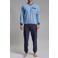 Götzburg pyjama set lichtblauw/donkerblauw