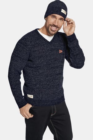 gebreide trui met muts RONAI donkerblauw - (set van 2)