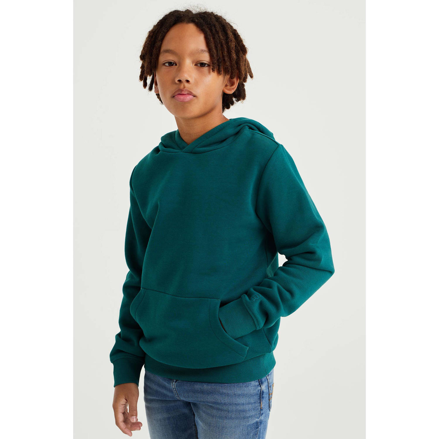 WE Fashion hoodie zeegroen Sweater 134 140