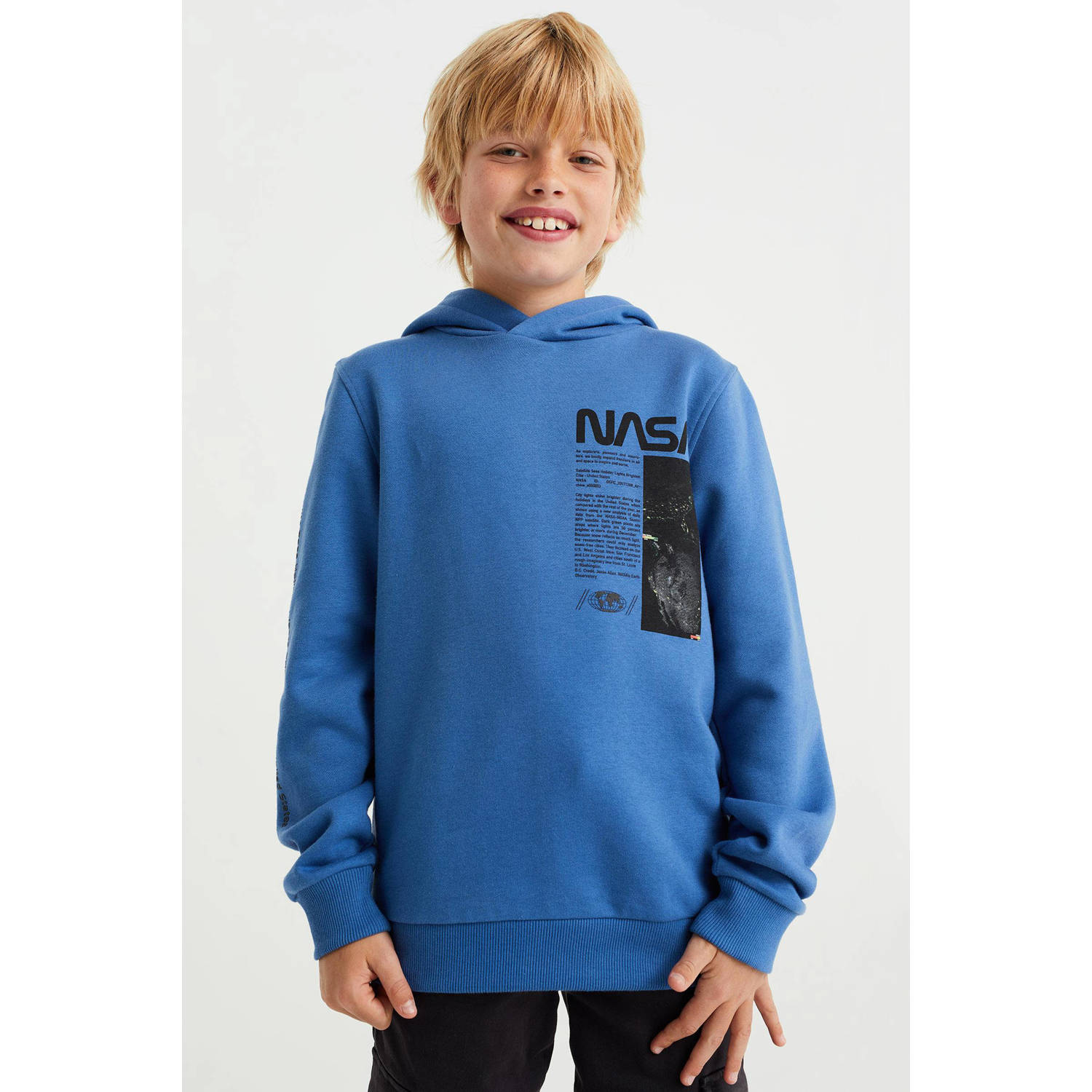 WE Fashion sweater met tekst blauw Tekst 98 104 | Sweater van