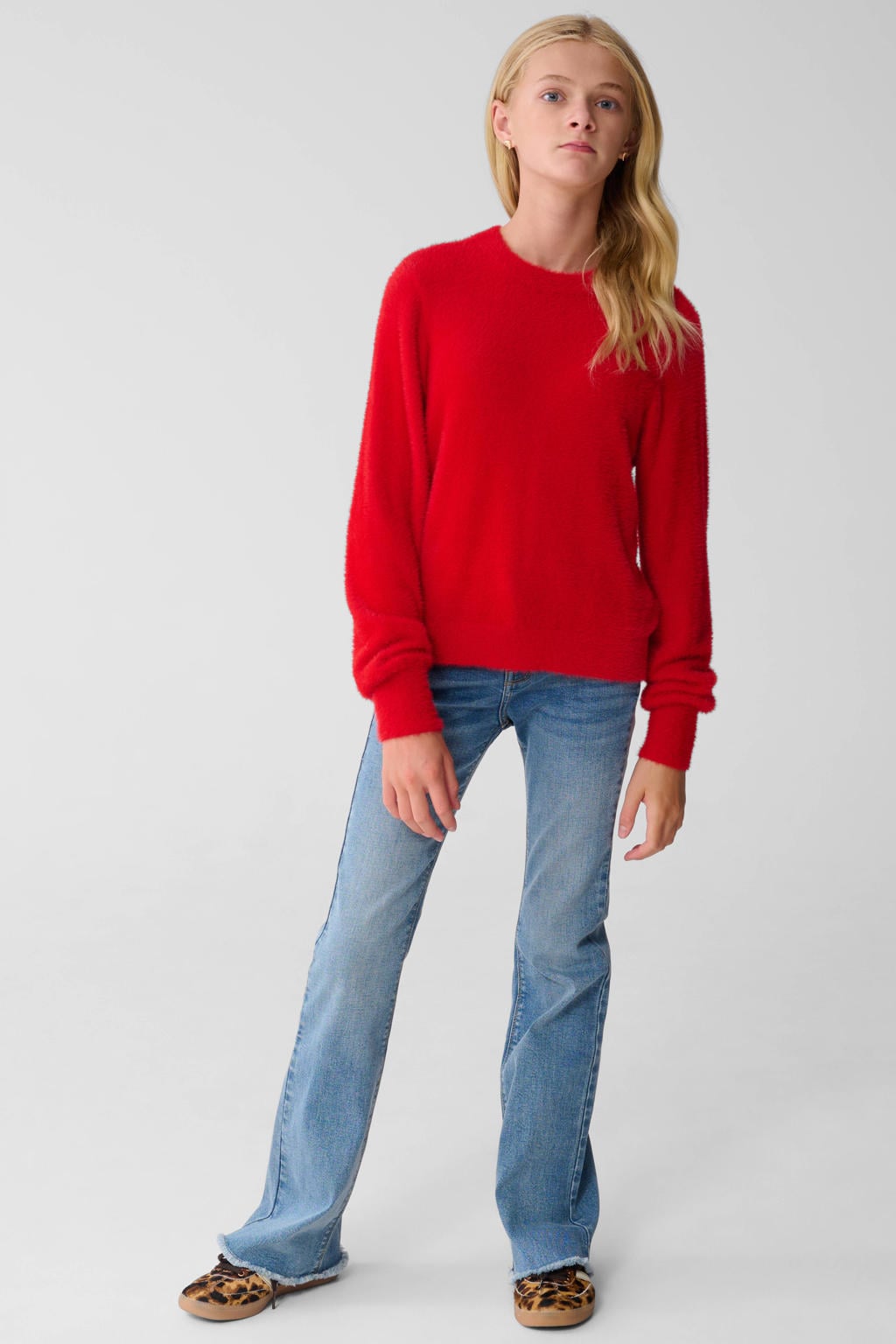 Shoeby high waist flared jeans mediumstone