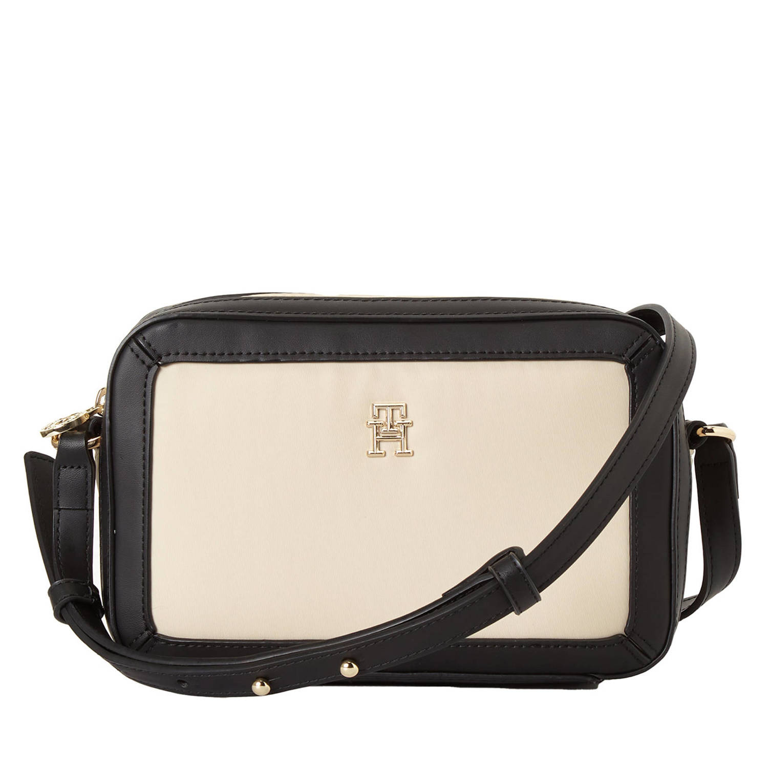 Tommy Hilfiger crossbody tas TH Essential beige zwart