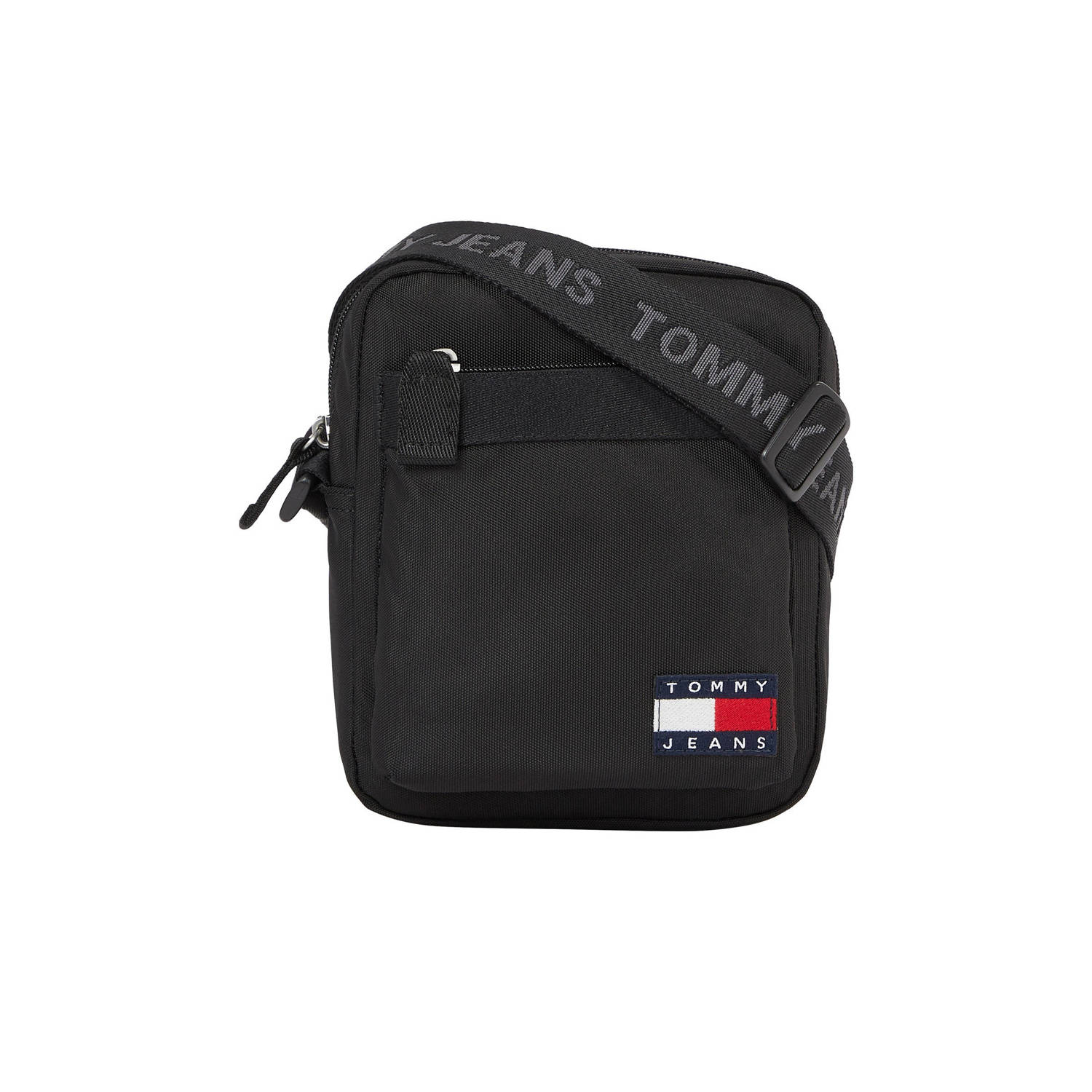 Tommy Hilfiger Zwarte Polyester Schoudertas met Verstelbare Band Black Heren