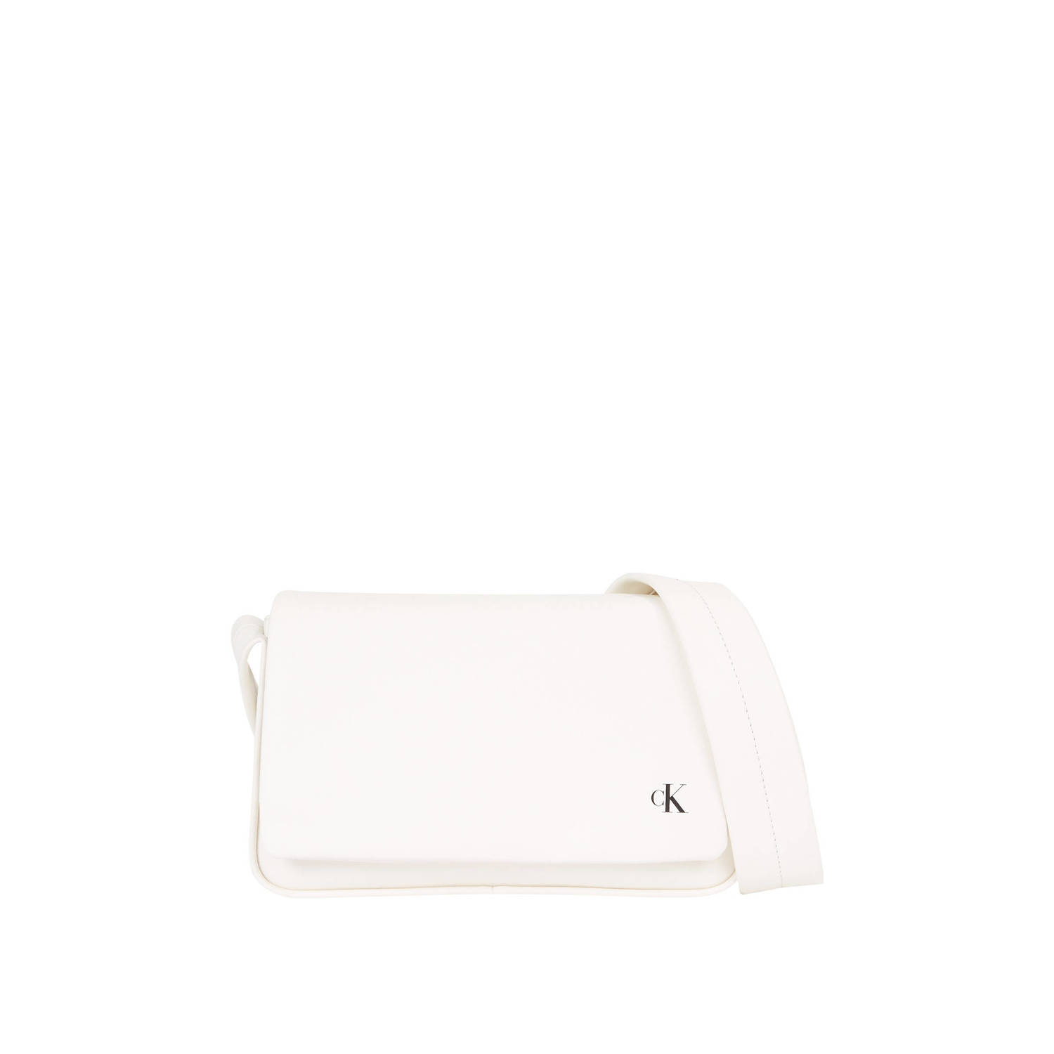 CALVIN KLEIN JEANS crossbody tas Block Flap ecru