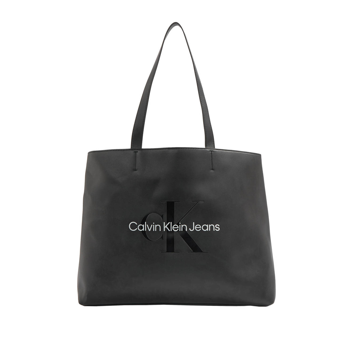 Calvin Klein Jeans Stijlvolle bedrukte handtas met ritssluiting Black Dames