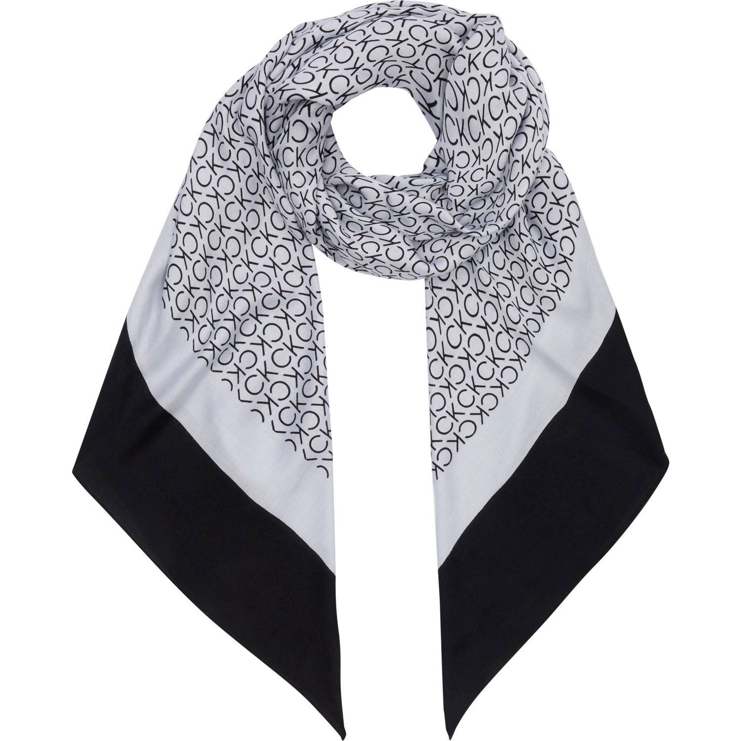 Calvin Klein sjaal Geo Minimal Scarf wit zwart