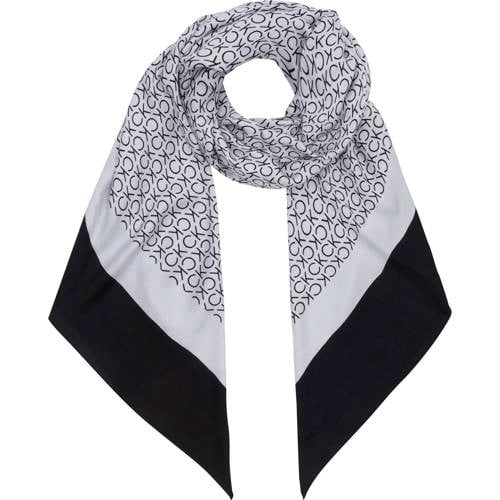 Calvin Klein sjaal Geo Minimal Scarf wit/zwart