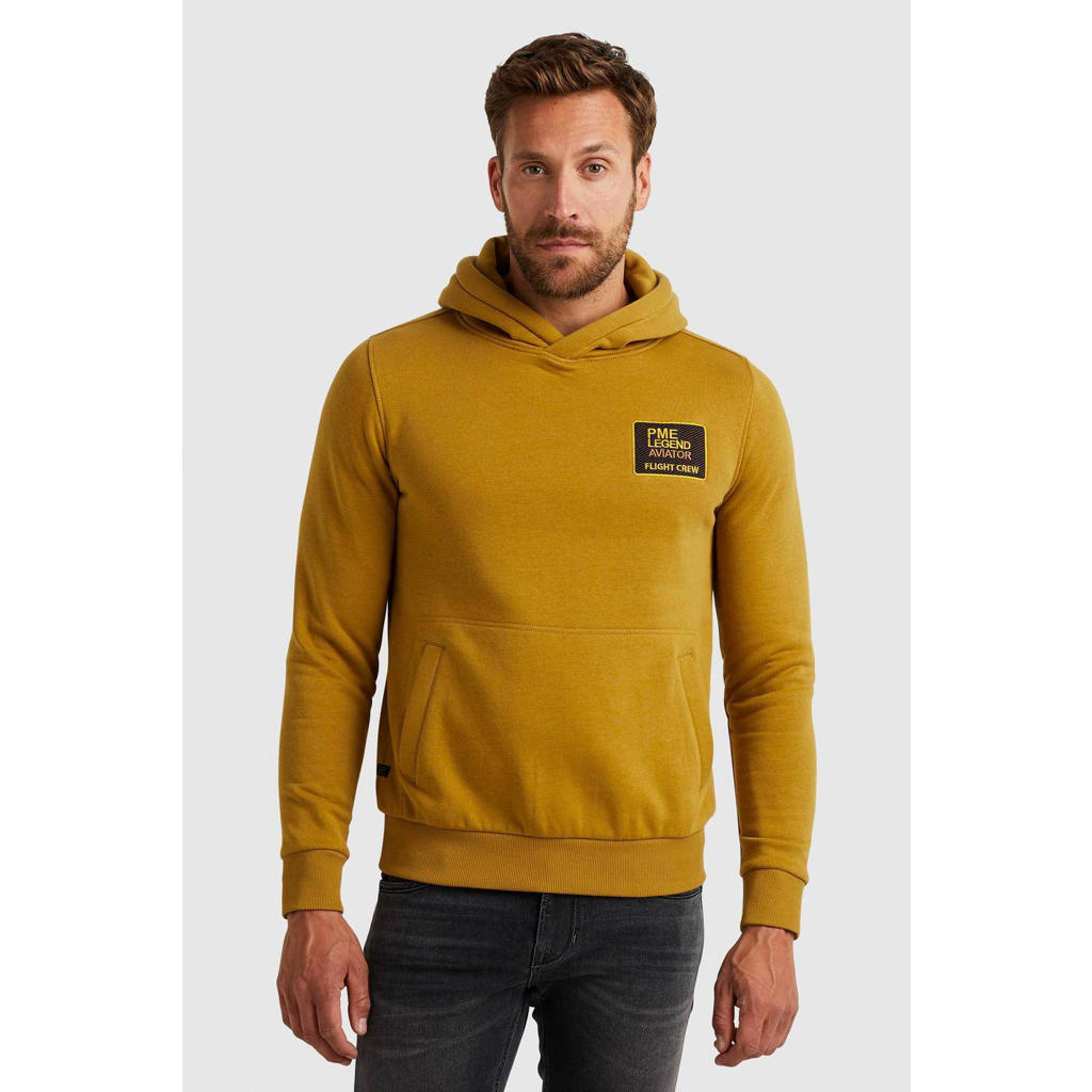 PME Legend hoodie met logo okergeel