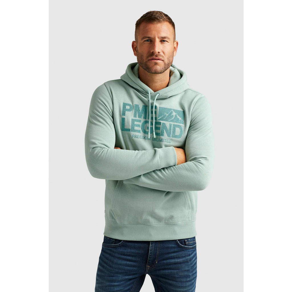 PME Legend hoodie met logo mintgroen