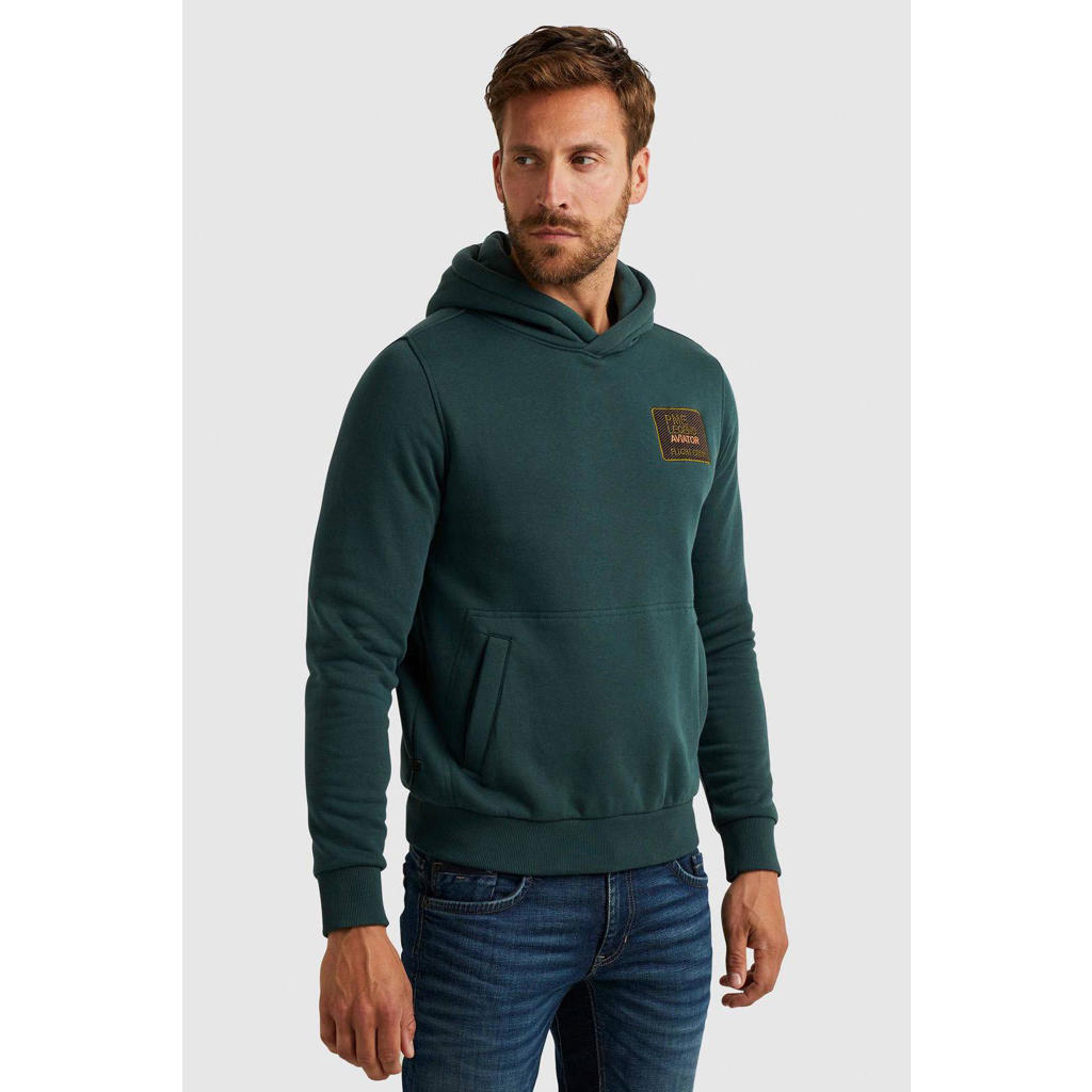 PME Legend hoodie met logo donkergroen